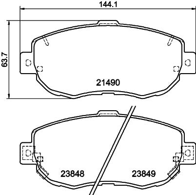 HELLA Brake pad set - T1323 - for e.g. LEXUS / TOYOTA 8DB355010-151