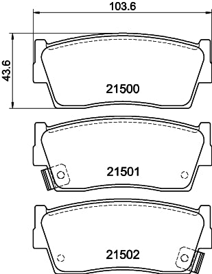 HELLA Brake pad set - T3007 - for e.g. SUZUKI 8DB355016-371