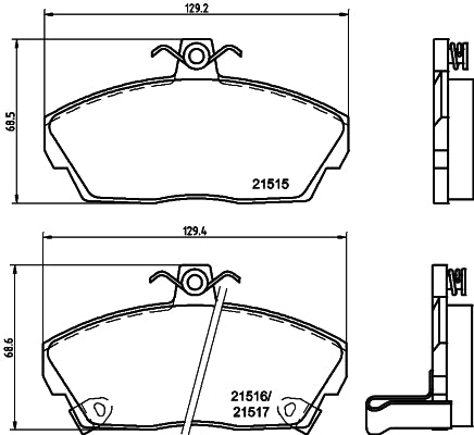HELLA Brake pad set - T5065 - for e.g. HONDA / MG / ROVER 8DB355018-031