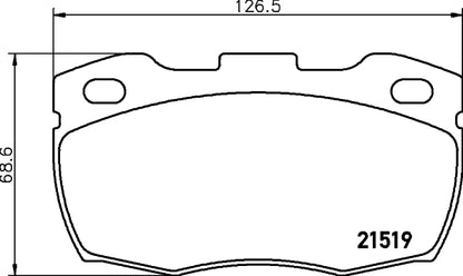 HELLA Brake pad set - T1651 - for e.g. LAND ROVER 8DB355012-871
