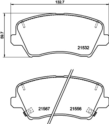 HELLA Brake pad set - T4183 - for e.g. HYUNDAI / KIA 8DB355039-971