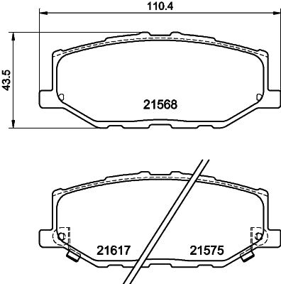 HELLA Brake pad set - T2836 - for e.g. SUZUKI 8DB355040-421
