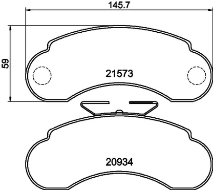 HELLA Brake pad set - T9025 - for e.g. MERCEDES-BENZ / SSANGYONG 8DB355019-101