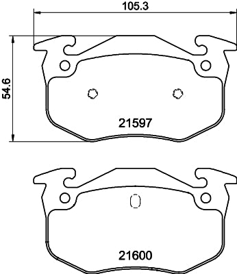 HELLA Brake pad set - T9049 - for e.g. RENAULT 8DB355019-221
