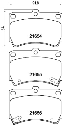 HELLA Brake pad set - T3014 - for e.g. FORD / KIA / MAZDA 8DB355016-431