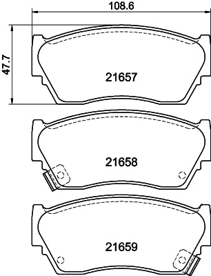 HELLA Brake pad set - T3004 - for e.g. NISSAN 8DB355016-351