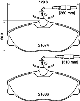 HELLA Brake pad set - T5092 - for e.g. CITROEN / PEUGEOT 8DB355018-221