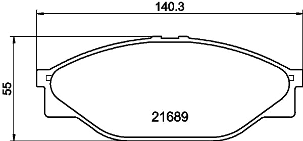 HELLA Brake pad set - T3012 - for e.g. TOYOTA 8DB355016-411