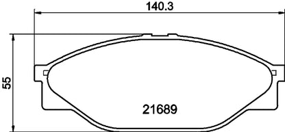 HELLA Brake pad set - T3012 - for e.g. TOYOTA 8DB355016-411
