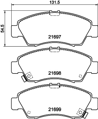 HELLA Brake pad set - T3024 - for e.g. HONDA 8DB355016-521