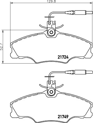HELLA Brake pad set - T5090 - for e.g. PEUGEOT 8DB355018-201
