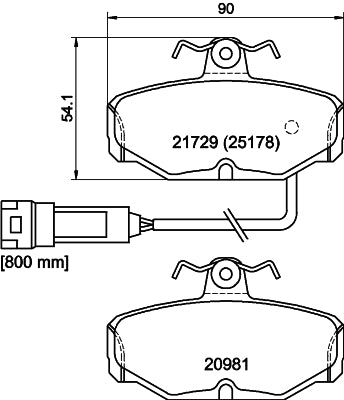 HELLA Brake pad set - T5007 - for e.g. FORD 8DB355017-631