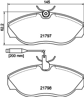 HELLA Brake pad set - T5078 - for e.g. CITROEN / FIAT / PEUGEOT 8DB355018-141