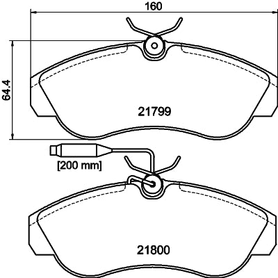 HELLA Brake pad set - T5079 - for e.g. CITROEN / FIAT / PEUGEOT 8DB355018-151