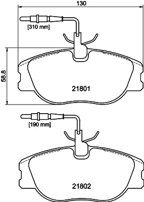 HELLA Brake pad set - T5084 - for e.g. CITROEN / FIAT / LANCIA / PEUGEOT 8DB355018-171