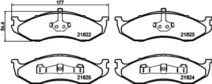 HELLA Brake pad set - T1132 - for e.g. JEEP / KIA / TROLLER 8DB355008-231