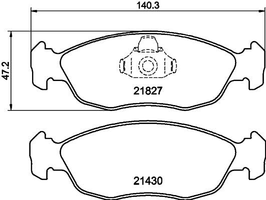 HELLA Brake pad set - T1137 - for e.g. CITROEN / PEUGEOT 8DB355008-291