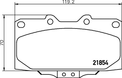 HELLA Brake pad set - T3116 - for e.g. NISSAN / SUBARU 8DB355017-211