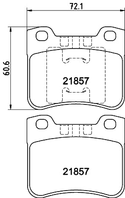 HELLA Brake pad set - T1138 - for e.g. CITROEN / PEUGEOT 8DB355008-301