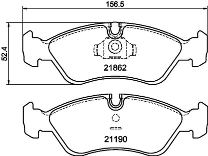 HELLA Brake pad set - T1082 - for e.g. CHEVROLET / DAEWOO / FSO / HOLDEN / OPEL 8DB355007-761