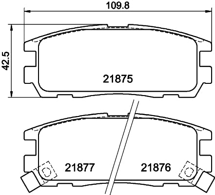 HELLA Brake pad set - T3034 - for e.g. ACURA / CHEVROLET / HOLDEN / HONDA 8DB355016-621