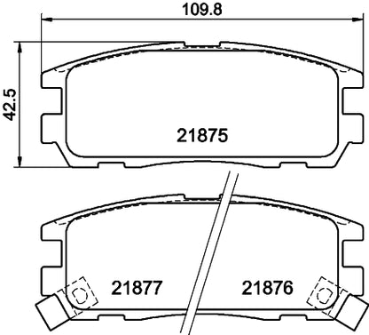 HELLA Brake pad set - T3034 - for e.g. ACURA / CHEVROLET / HOLDEN / HONDA 8DB355016-621