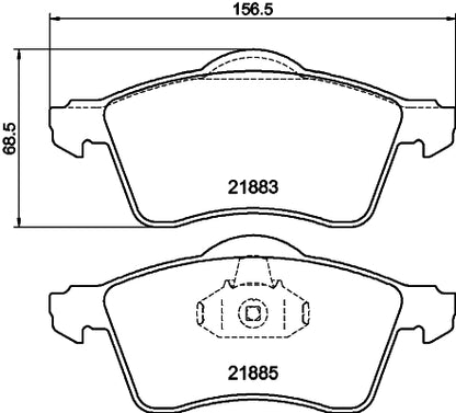 HELLA Brake pad set - T1107 - for e.g. VOLKSWAGEN 8DB355008-011