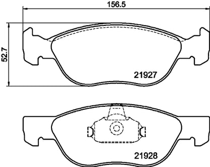 HELLA Brake pad set - T1326 - for e.g. FIAT 8DB355010-181