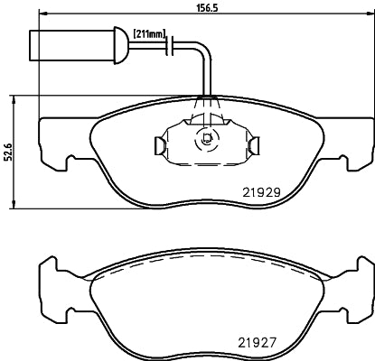 HELLA Brake pad set - T1140 - for e.g. ALFA ROMEO 8DB355008-321