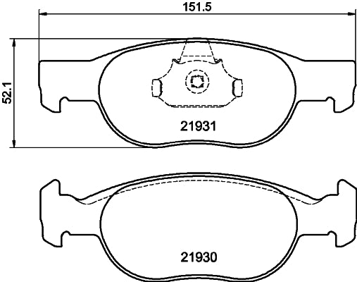 HELLA Brake pad set - T1226 - for e.g. FIAT 8DB355009-231