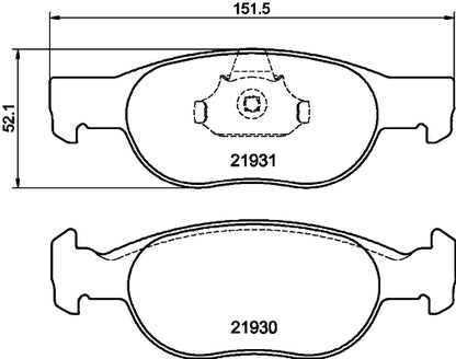 HELLA Brake pad set - T1226 - for e.g. FIAT 8DB355009-231