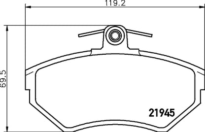 HELLA Brake pad set - T5098 - for e.g. AUDI / VOLKSWAGEN 8DB355018-251