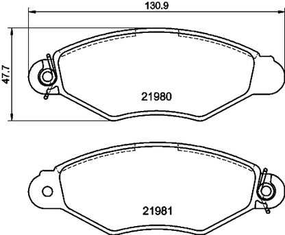 HELLA Brake pad set - T1634 - for e.g. RENAULT KANGOO (KC0/1_) 1.5 dCi 8DB355012-711