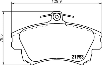 HELLA Brake pad set - T1565 - for e.g. MITSUBISHI / SMART 8DB355006-711