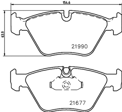 HELLA Brake pad set - T1387 - for e.g. BMW 8DB355010-711