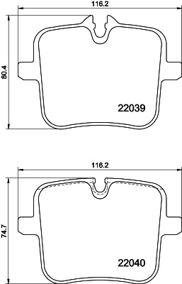 HELLA Brake pad set - T2735 - for e.g. BMW / ROLLS-ROYCE 8DB355037-991