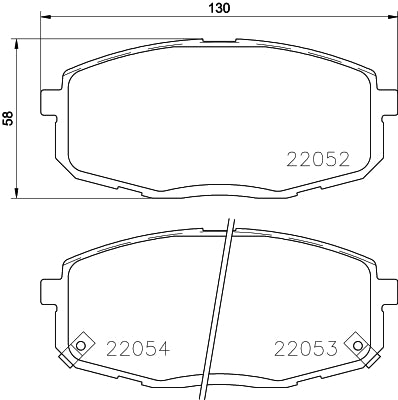 HELLA Brake pad set - T2694 - for e.g. HYUNDAI 8DB355025-791