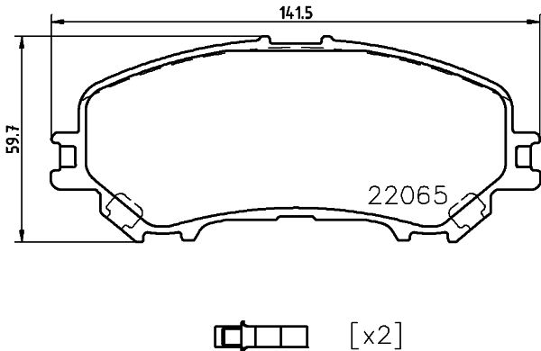 HELLA Brake pad set - T2425 - for e.g. NISSAN / RENAULT 8DB355021-861