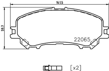 HELLA Brake pad set - T2425 - for e.g. NISSAN / RENAULT 8DB355021-861