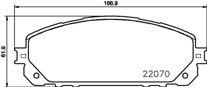 HELLA Brake pad set - T2467 - for e.g. JEEP 8DB355023-391