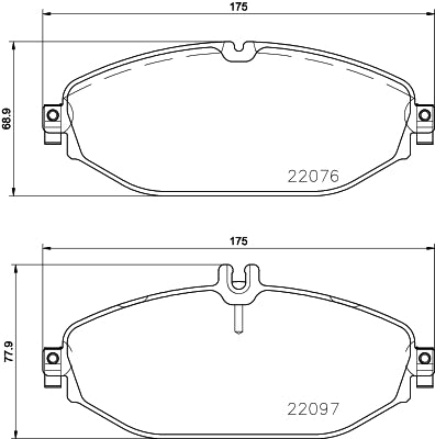 HELLA Brake pad set - T2416 - for e.g. MERCEDES-BENZ 8DB355021-921