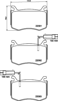 HELLA Brake pad set - T4176 - for e.g. ALFA ROMEO 8DB355039-051