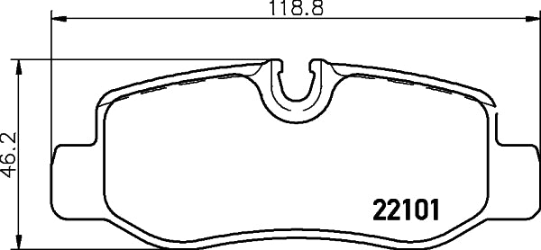 HELLA Brake pad set - T2415 - for e.g. MERCEDES-BENZ 8DB355021-761