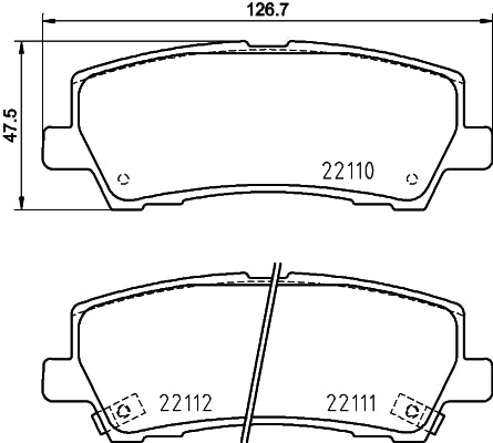 HELLA Brake pad set - T2673 - for e.g. FORD 8DB355036-441