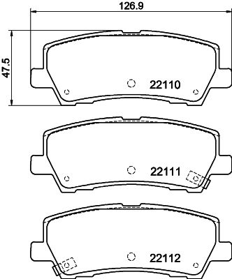 HELLA Brake pad set - T2792 - for e.g. FORD 8DB355044-271