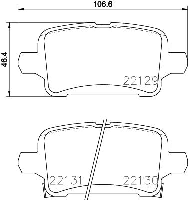 HELLA Brake pad set - T2536 - for e.g. CHEVROLET / HOLDEN / OPEL / VAUXHALL 8DB355024-911