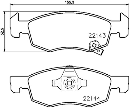 HELLA Brake pad set - T2449 - for e.g. OPEL / VAUXHALL 8DB355023-261