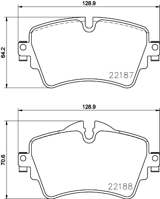 HELLA Brake pad set - T2410 - for e.g. BMW / MINI 8DB355023-091
