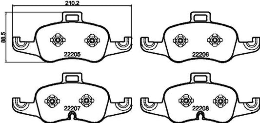 HELLA Brake pad set 8DB355040-381