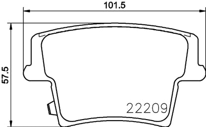 HELLA Brake pad set - T2457 - for e.g. CHRYSLER / DODGE 8DB355023-101